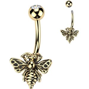 Navel Piercing met Bijtje - Goud