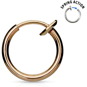 Multifunctionele titanium plated springveer clip-on piercing - rosé goud