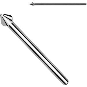 Titanium Fishtail Neus Stud met diverse Tops - 0.8 mm - Spike