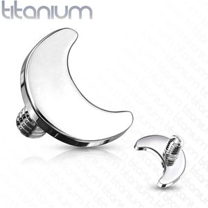 Intern Geschroefde Gekleurde Titanium Maan Top - Zilver - 1.2 mm