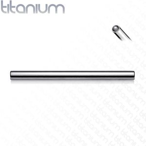 Massief titanium intern geschroefde los recht staafje - 1.6 mm - 36 mm