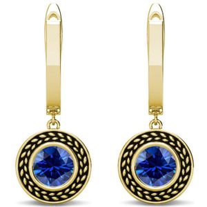 Sterling Zilver Oorringen met Geboortestenen - Goud - September