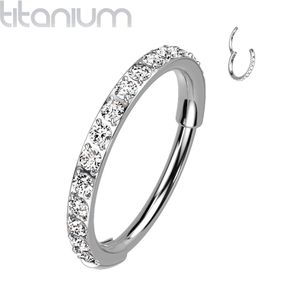 Gekleurde Titanium Segmentring Belegd Met Gekleurde Steentjes - 7 mm - Zilver - Helder