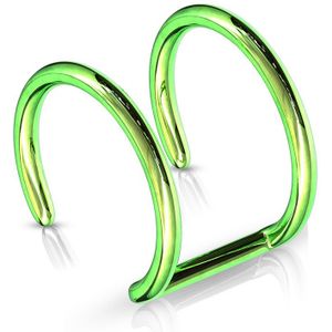 Neppe dubbele groen gekleurde helix piercing