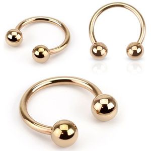 Rosé vergulde circular barbell – 1.0 mm – 8 mm – 3 mm