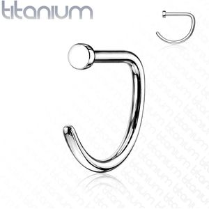 D-shaped Neusring met plat balletje - 1.0 mm - 9 mm - Silver