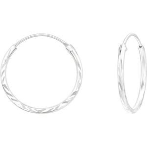 Sterling Zilver Oorring met Diamond Cut – 16 mm