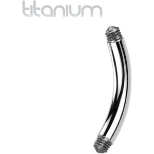 Extern Geschroefd Titanium Curved Barbell Staafje - 1.2 mm - 14 mm