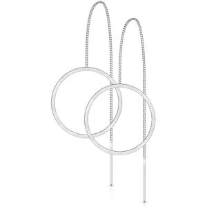 Paar gekleurde threader oorbellen met open cirkel – Zilver