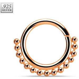 Multifunctionele piercingring van .925 sterling zilver met kleine bedeltjes – 1.0 mm – 6 mm – Rosé Goud