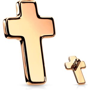 Intern geschroefde gekleurde kruis top van chirurgisch staal - 1.2 mm – Rosé Goud – 3 mm