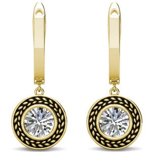 Sterling Zilver Oorringen met Geboortestenen - Goud - April