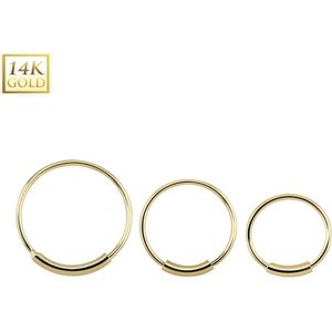 14K. geel gouden neus ring met staafje - 7 mm