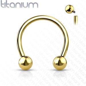 Solid titanium intern geschroefde circular barbell in 7 kleuren - Goud - 1.6 mm - 10 mm - 4 mm