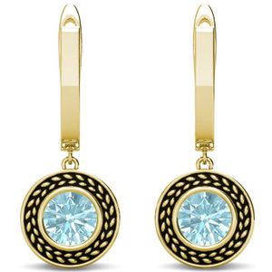 Sterling Zilver Oorringen met Geboortestenen - Goud - Maart