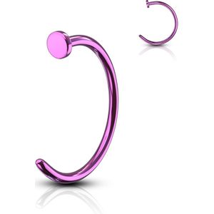 Paarse titanium plated open neusring - 1 mm - 10 mm