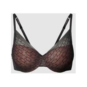 Balconette BH - Zwart - Tule - Gevoerd Met Beugel