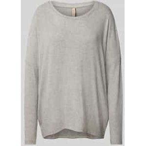 Gebreide pullover met extra brede schouders, model 'Biara'