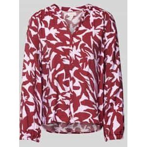 Regular fit viscose blouse met all-over print en kreukstructuur