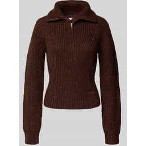 Tommy Jeans - Gebreide Trui - Chocoladebruin - Normale Pasvorm - Lange Mouw