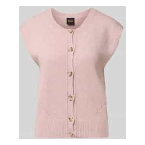 Relaxed fit mouwloos vest met wol en alpaca, model 'FOLDERIO'