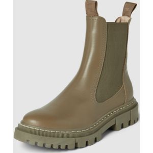 Chelsea boots van leer met siernaad