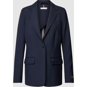 Blazer van viscosemix met labeldetails