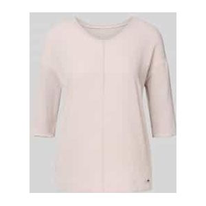 Relaxed fit T-shirt van een mix van katoen en elastaan met siernaad