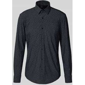 BOSS - HANK - Slim Fit Overhemd - All-over Motief - Lange Mouwen