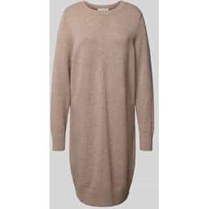 Knielange gebreide jurk met ronde hals