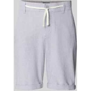 Regular fit korte linnen broek met tunnelkoord