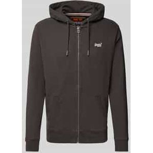 Sweatjack met logostitching en capuchon