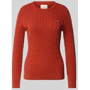 GANT - Trui - Lichtgrijs - Effen - Lange Mouw