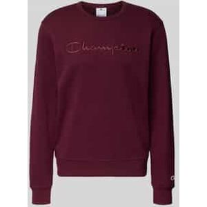 Sweatshirt met labelstitching en ronde hals