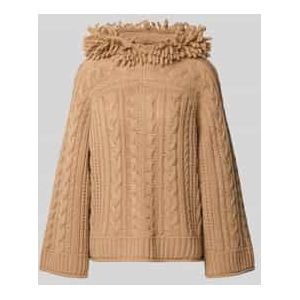 Wollen pullover met kabelpatroon