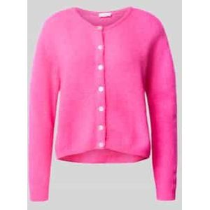 Gebreid jack van wolmix met ronde hals, model 'VITOW'