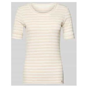 T-shirt met ronde hals en mouwen met opslag