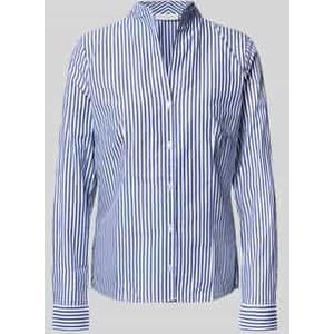 Overhemdblouse met opstaande kraag en sportmanchetten