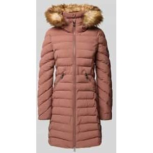 Regular fit gewatteerde lange jas met imitatiebont, model 'Fuji'