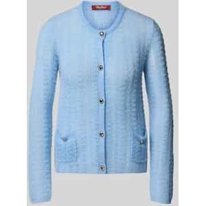 Regular fit gebreid jack van een mix van mohair en wol, model 'GOLIA'