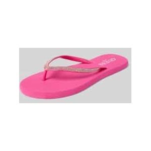 Teenslippers met strass-steentjes