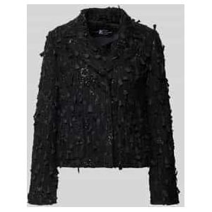 Regular fit blazer met structuurmotief en pailletten