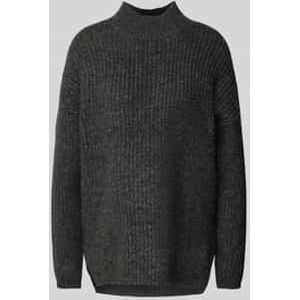 Gebreide pullover met opstaande kraag en wol