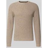 Regular fit gebreide pullover van katoenmix met wol, model 'LITUS'
