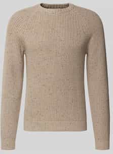 Regular fit gebreide pullover van katoenmix met wol, model 'LITUS'