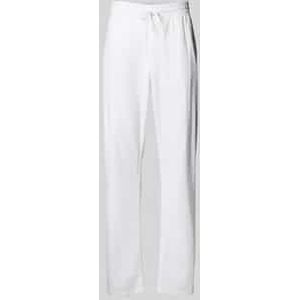 Loose fit wijde broek van een mix van linnen en katoen, model 'LOOSE'