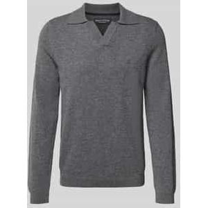 Regular fit gebreide pullover van een mix van katoen en scheerwol