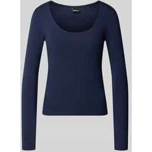 Shirt met lange mouwen en geribde ronde hals