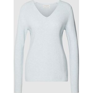 Gebreide pullover met afgeronde V-hals