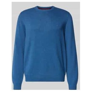 Regular fit gebreide pullover van een mix van katoen en wol
